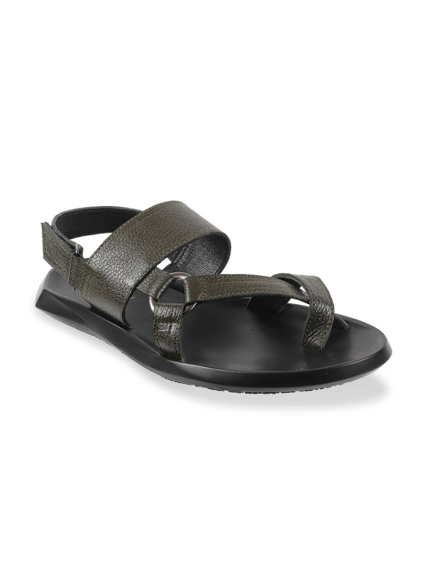 

Mochi Men Olive & Black Leather Comfort Sandals