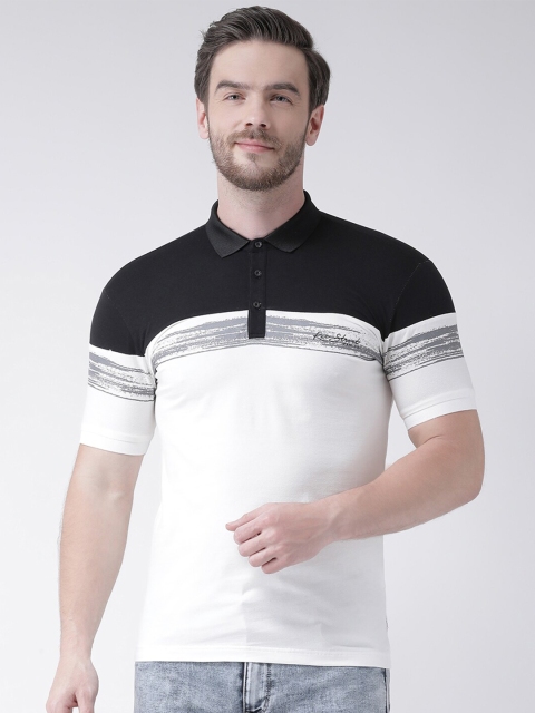 

Rex Straut Jeans Men Black Colourblocked Mandarin Collar Slim Fit T-shirt