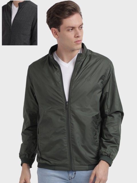 

ColorPlus Men Green Checked Reversible Crop Tailored Jacket