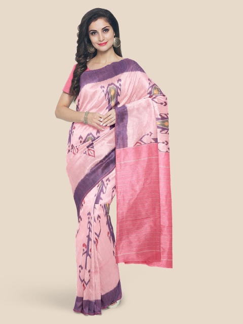 

KLM Fashion Mall Pink & Violet Ethnic Motifs Cotton Blend Saree