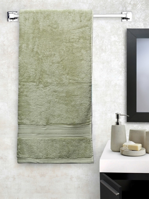

Trident Olive Green Solid Anti-Microbial 525 GSM Pure Cotton Bath Towel