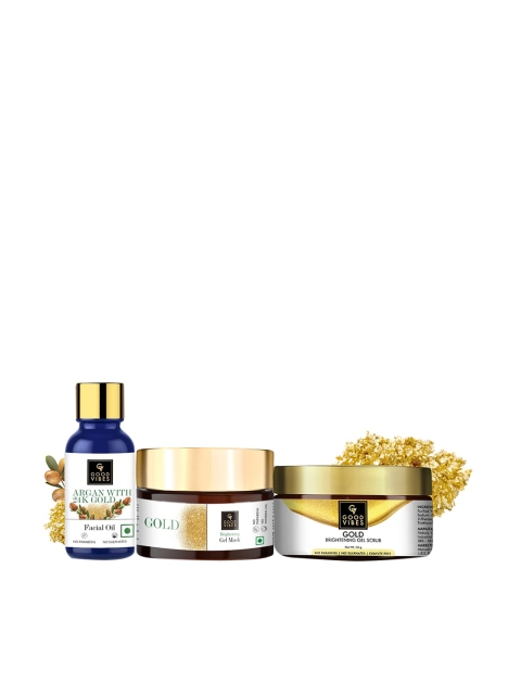 

Good Vibes Gold Kit - Gel Scrub 50g, Gel Mask 50g , Facial Oil 10ml, White