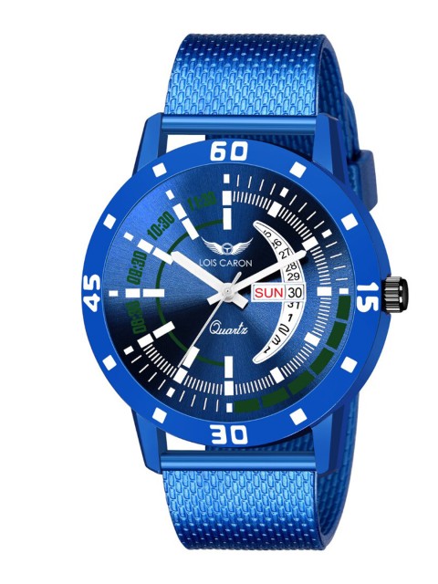 

LOIS CARON Men Blue Dial & Blue Textured Straps Analogue Watch MLC-8227
