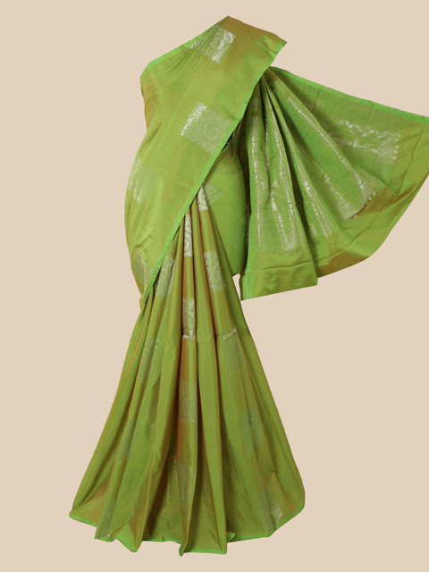 

Pothys Green Ethnic Motifs Zari Silk Cotton Saree