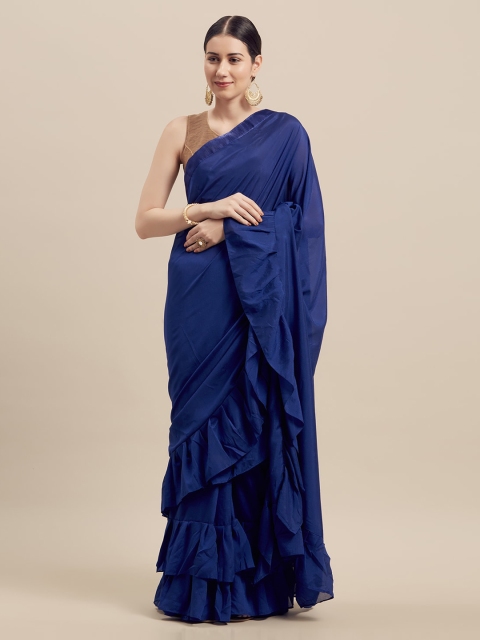 

Florence Navy Blue Georgette Saree
