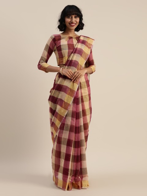 

Florence Multi Checked Zari Silk Cotton Saree