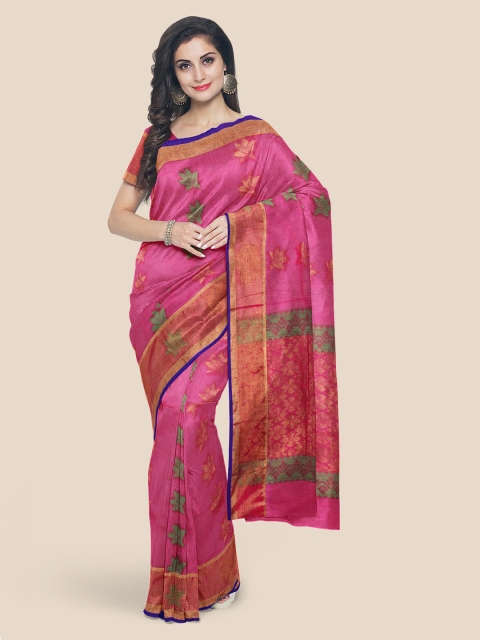 

KLM Fashion Mall Pink Woven Design Saree