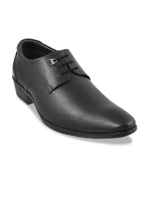 

Mochi Men Black Textured Leather Formal Derbys