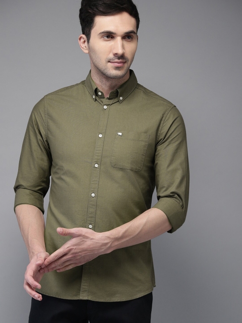 

THE BEAR HOUSE Men Green Slim Fit Casual Shirt