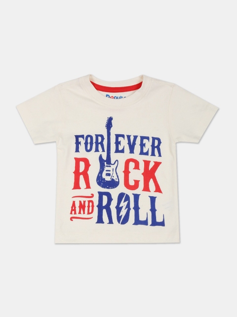 

Donuts Boys Off White Printed Cotton T-shirt
