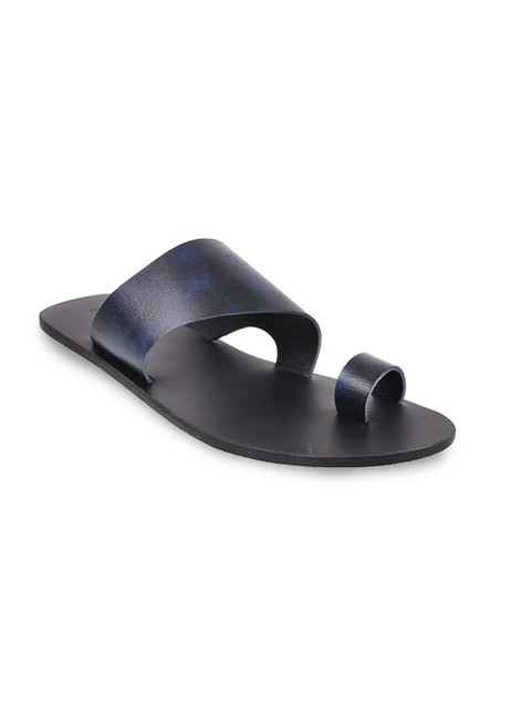 

Mochi Men Blue & Black Leather Comfort Sandals