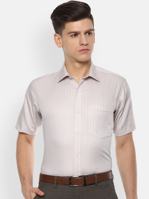 

Van Heusen Men Beige Striped Casual Shirt