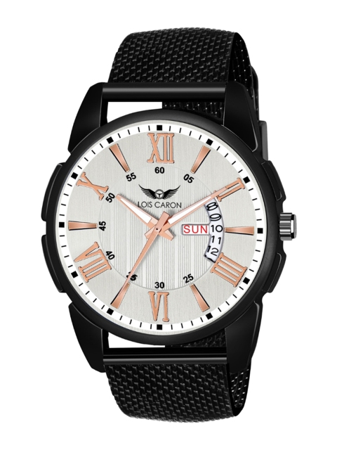 

LOIS CARON Men White Dial & Black Straps Analogue Watch MLC-8229