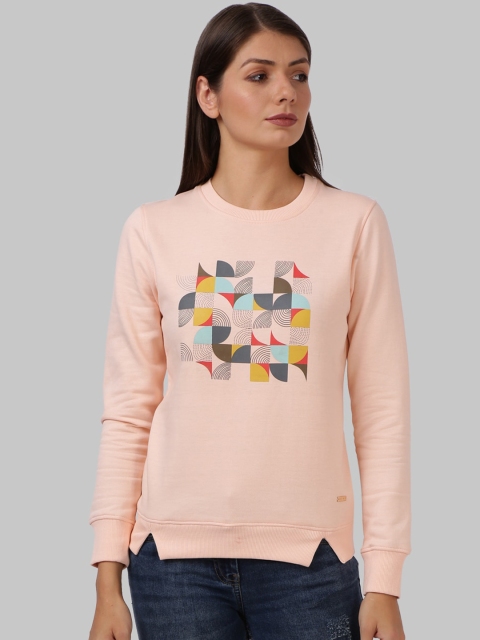 

Park Avenue Woman Women Peach Printed Cotton Sweatshirt