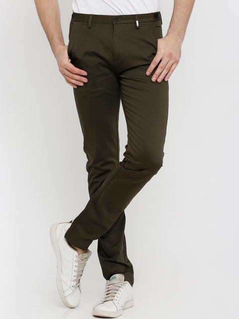 

Rex Straut Jeans Men Olive Slim Fit Chinos Trousers
