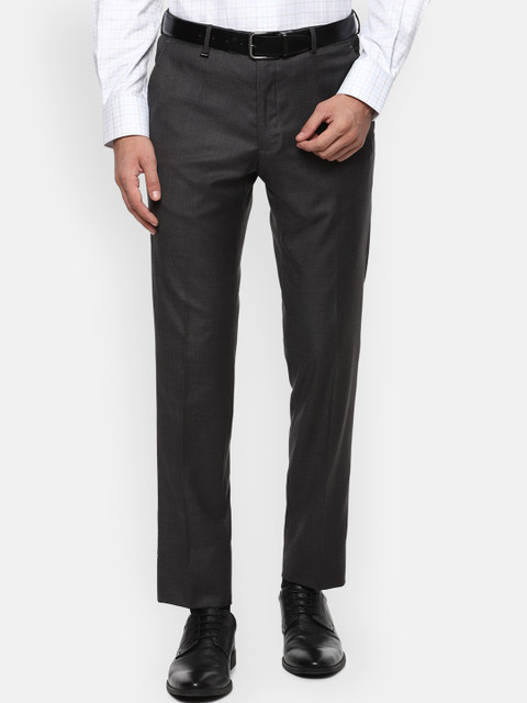 

Van Heusen Men Black Checked Slim Fit Formal Trousers