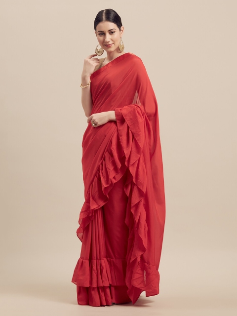 Florence Red Embellished Saree