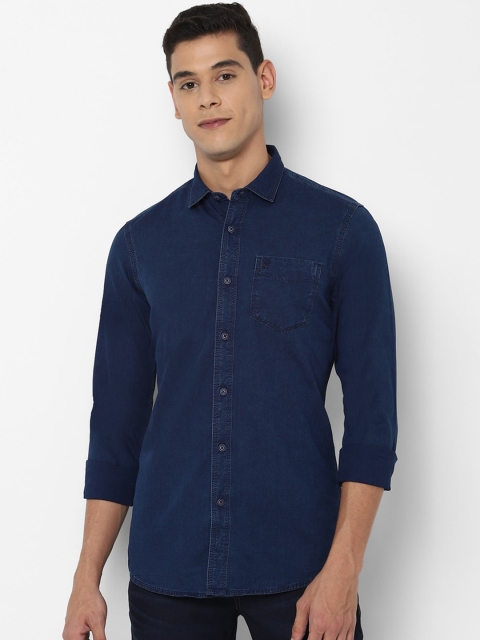 

Solly Jeans Co Men Navy Blue Cotton Casual Shirt