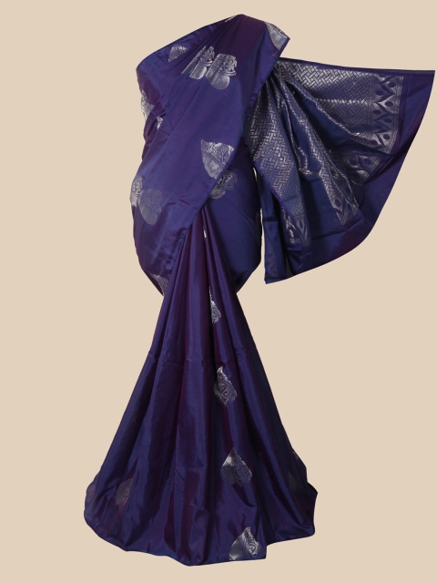 

Pothys Navy Blue Ethnic Motifs Zari Silk Cotton Saree