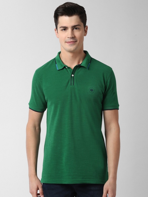 

Peter England Casuals Men Green Polo Collar T-shirt