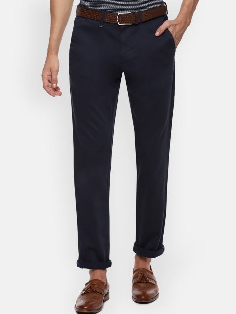 

Van Heusen Men Navy Blue Slim Fit Regular Trousers
