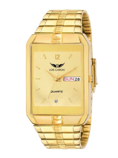 

LOIS CARON Men Gold-Toned Dial & Gold Toned Stainless Steel Analogue Watch MLC-8405
