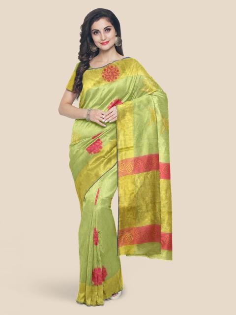 

KLM Fashion Mall Green Ethnic Motifs Saree