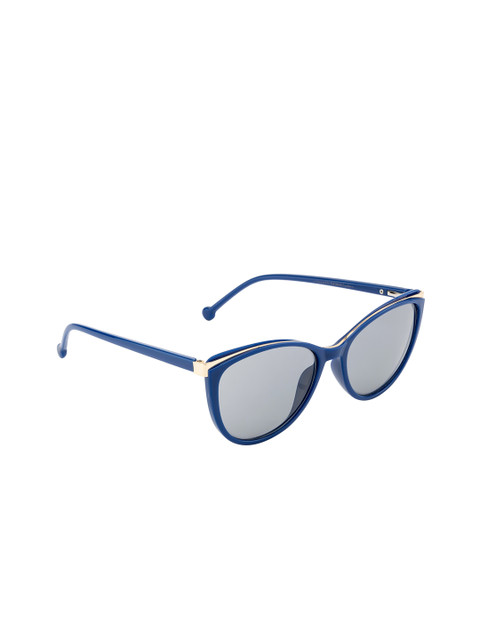 

Ted Smith Women Grey Lens & Blue Cateye Sunglasses with UV Protected Lens