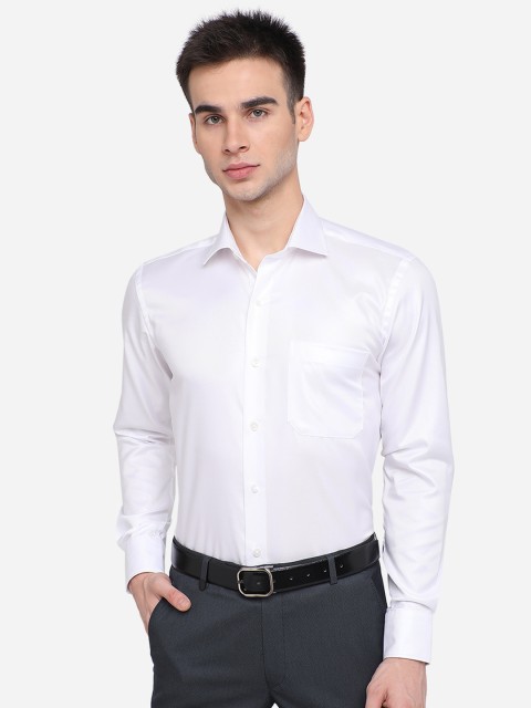 

METAL Men White Slim Fit Cotton Casual Shirt