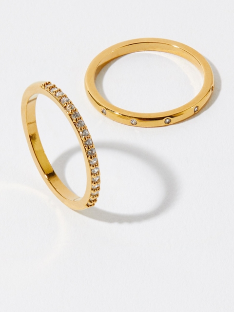 

Accessorize Set Of 2 Gold-Plated Gold-Toned Finger Rings