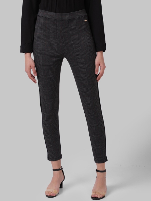 

Park Avenue Woman Women Charcoal Grey & Black Checked Treggings