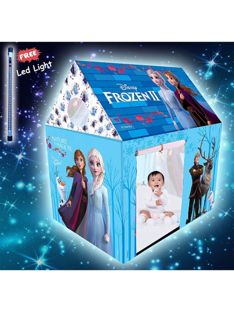 

ITOYS Kids Blue & Brown Frozen Printed Play House Tent With Led Light