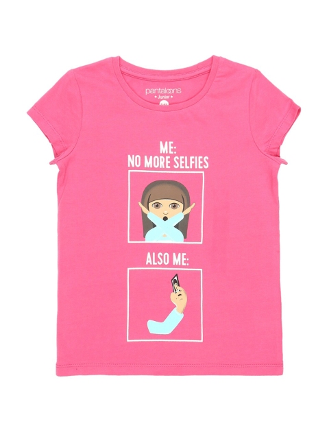 

CHALK by Pantaloons Girls Pink Sports Printed Applique T-shirt