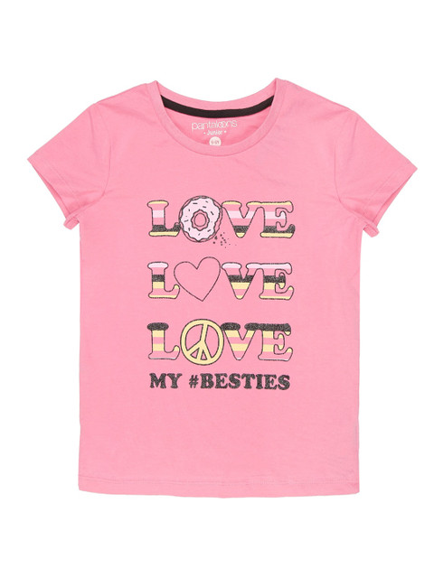 

CHALK by Pantaloons Girls Pink Printed Raw Edge T-shirt