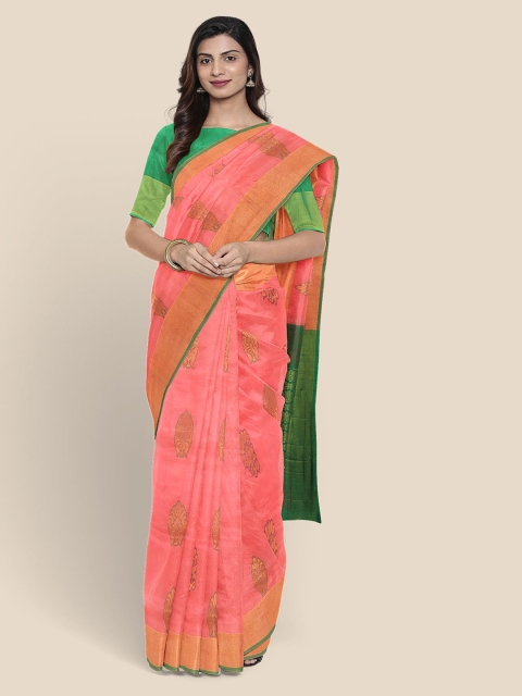 

KLM Fashion Mall Fuchsia Woven Design Zari Silk Blend Venkatgiri Saree