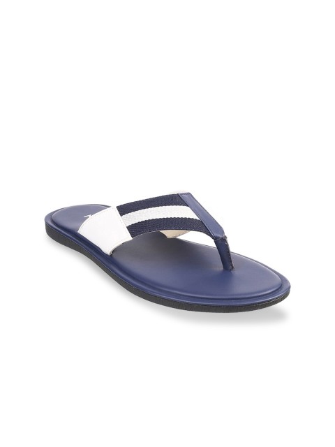 

Mochi Men Blue & White Leather Comfort Sandals
