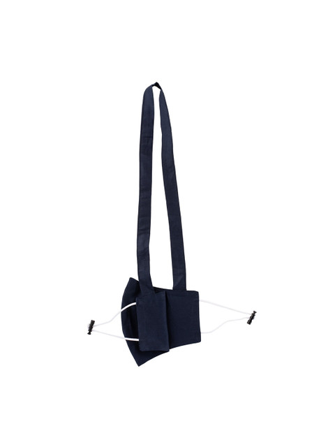 

The Tie Hub Navy Blue Solid 2-Ply Reusable Pure Cotton Cloth Mask With Neckband