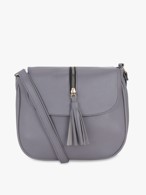 

Satchel Womens Bags Grey PU Swagger Sling Bag with Tasselled