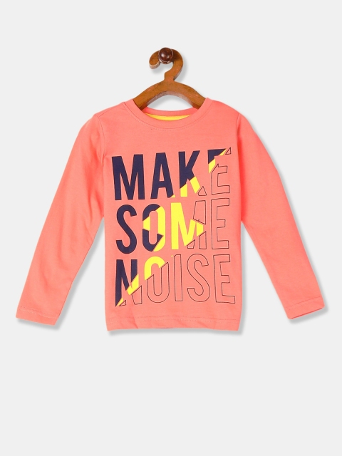 

Cherokee Boys Coral Typography Printed Cotton T-shirt