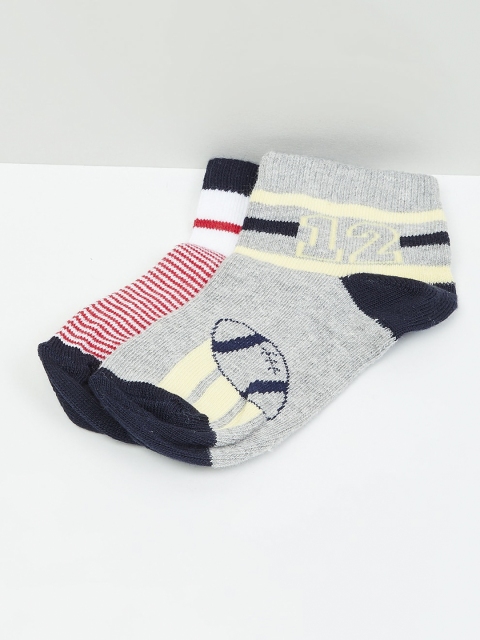 

max Boys Pack of 2 Ankle-Length Socks, Grey