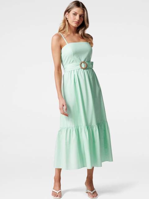 

Forever Womens New Green Midi Dress