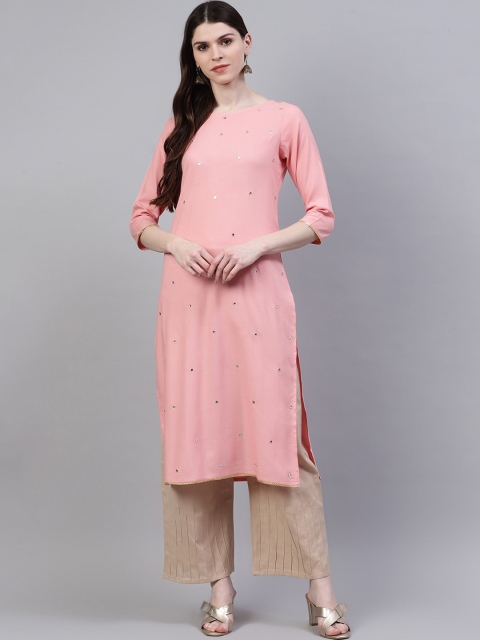 

Stylum Women Peach Embellished Kurta