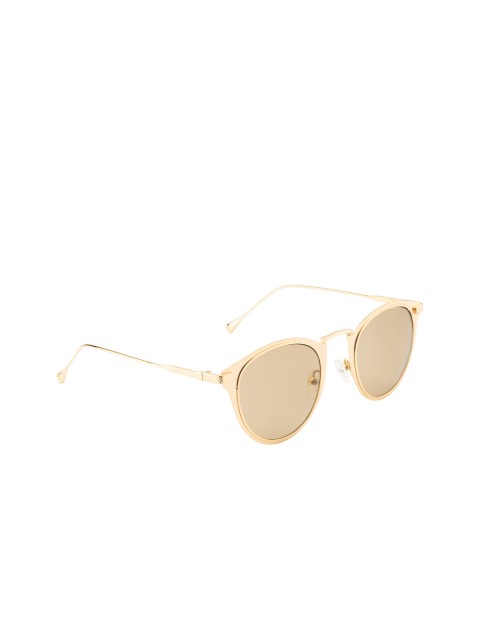 

Ted Smith Unisex Brown UV Protected Lens & Gold-Toned Round Sunglasses TS-MYSTRI_BRN