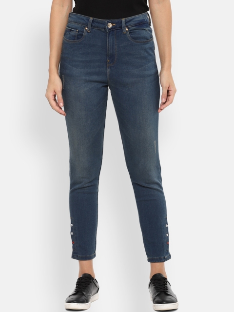 

Van Heusen Woman Women Blue Slim Fit Low Distress Light Fade Jeans