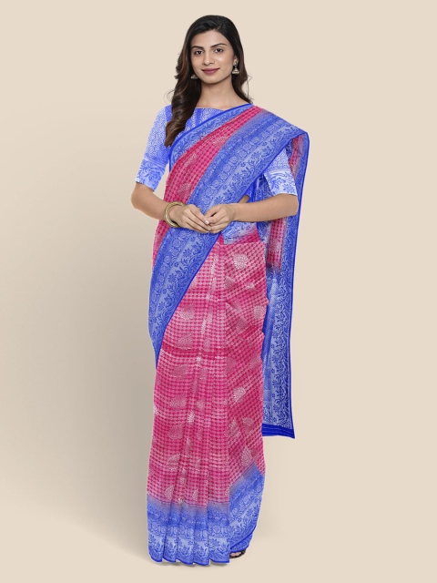 

KLM Fashion Mall Pink Ethnic Motifs Silk Blend Banarasi Saree
