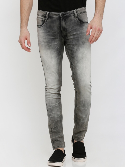 

Rex Straut Jeans Men Grey Slim Fit Heavy Fade Stretchable Jeans