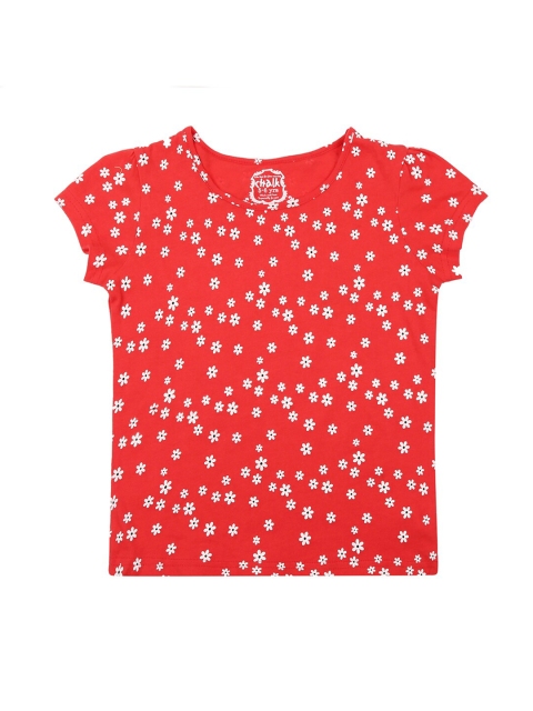 CHALK by Pantaloons Girls Red Printed T-shirt