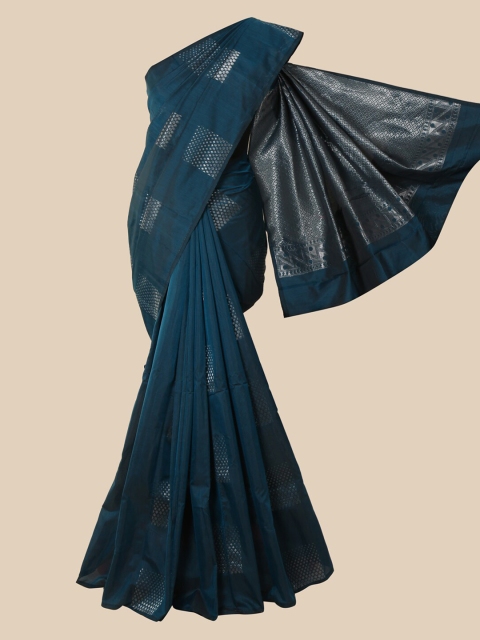

Pothys Blue Ethnic Motifs Zari Silk Cotton Saree