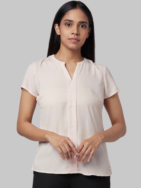 

Park Avenue Woman Pink Mandarin Collar Regular Top