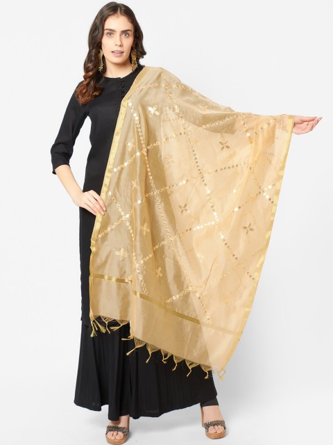 

Dupatta Bazaar Gold Embroidered Dupatta with Gotta Patti